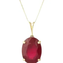 GenZcomplex Unisex Ruby Studded Oval Shaped Pendant-15