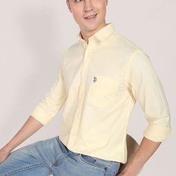 U.S. Polo Assn. Men Yellow Soft Oxford Shirt-image-54
