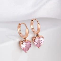 Zavya Romantic Rose Rose Gold Plated 925 Sterling Silver Heart Earrings-image-46