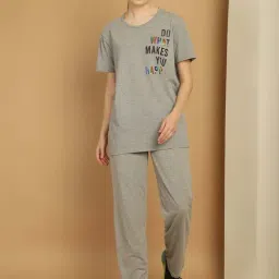 Vimal Jonney Grey Cotton Printed Sports T-Shirt Track Pant Set-picture-18