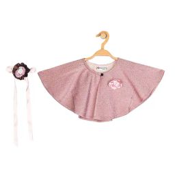 Peppermint Kids Pink Applique Cape With Hair Clip-picture-33