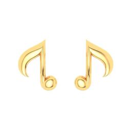 P.C. Chandra Jewellers 22k Gold Solid Musical Note Stud Earrings-image-83