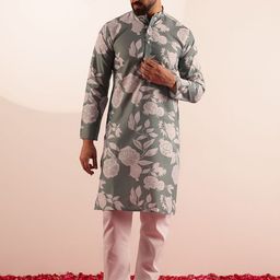 Anouk Men Floral Printed Regular Kurta with Pyjamas-1
