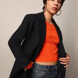 Only Black Regular Fit Coat-image-16