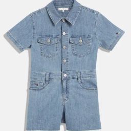 TOMMY HILFIGER Girls Blue Cotton Solid Dress-picture-42