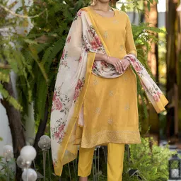 SHREE LAXMINARAYAN EXPORT Women Embroidered Kurta & Pant With Printed Dupatta-picture-27
