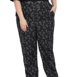 Oxolloxo Curves Black Fire Printed Pants-image-3