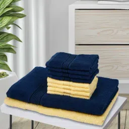 LORENA [10pc] 100% Cotton Super-Soft Terry Towels -2pc Bath, 8pc Face (d`ross) solid-multi-17