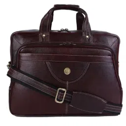 HiLEDER 100% Pure Genuine Leather Travel Briefcase Laptop Messenger Satchel Office Bag, Dark Brown-14