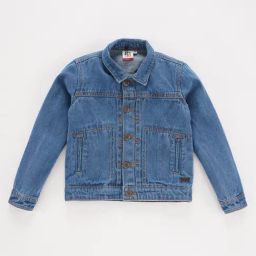 Ed-a-Mamma Kids Blue Solid Full Sleeves Denim Jacket with Detachable Hood-image-7
