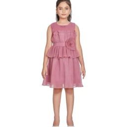 Peppermint Kids Pink Applique Dress-image-44