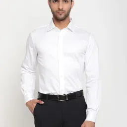 Cantabil White Regular Fit Satin Shirt-picture-1