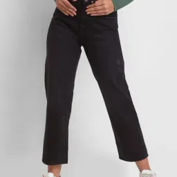 Spykar Black Cotton High Rise Jeans-image-24