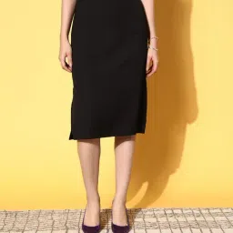 Melon by PlusS Black Midi Skirt-image-56