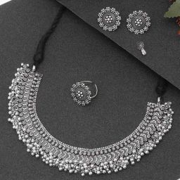 YouBella Silver Plated Jewellery Set-image-31