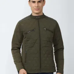 Peter England Casuals Green Regular Fit Quilted Jackets-picture-45