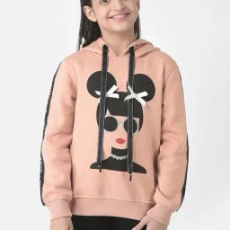 Crimsoune Club Kids Peach & Black Printed Full Sleeves Sweatshirt-image-8