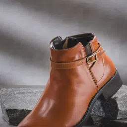 Yoho Women's Extra Coushioned Camel Brown Booties-image-12
