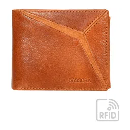 SASSORA Opal Tan Leather Small Bi-Fold Wallet for Men image 2