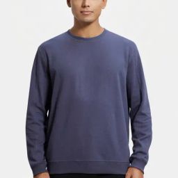 Jockey AM48 Grey Super Combed Cotton Rib Sweatshirt with Ribbed Cuffs-image-30