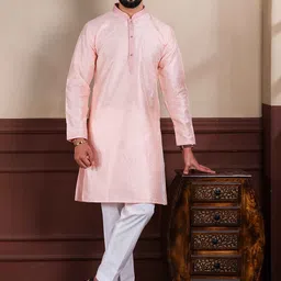 Koshin Geometric Embroidered Mandarin Collar Thread Work Straight Kurta-image-32