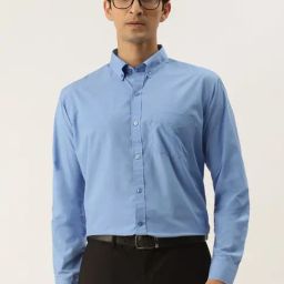 English Navy Blue Slim Fit Shirt-image-86