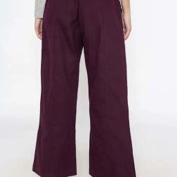Lounge Dreams Wine Cotton Plain Trousers-image-42