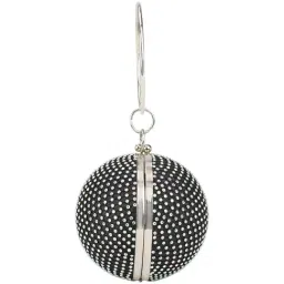 Globus Black Embellished Small Clutch image 4