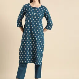 Anouk Women Ethnic Motifs Printed Regular Kurta with Trousers-image-87