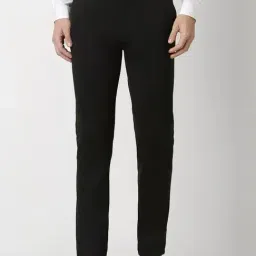 Peter England Black Slim Fit Trousers-image-92