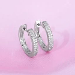Zavya Eternal Hoop CZ Radiance Rhodium-Plated 925 Sterling Silver Earrings-image-74