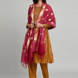Folksong By W Pink Woven Pattern Dupatta image 2
