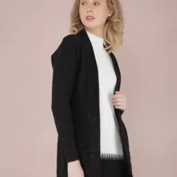 Crimsoune Club Black Self Design Long Shrug-picture-20