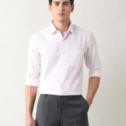 Arrow Green Cotton Slim Fit Self Pattern Shirt-image-24