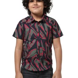 Jack & Jones Junior Navy & Pink Cotton Printed Shirt-picture-24