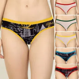 AROUSY Black & White Printed Hipster Panties - Pack Of 6-image-25