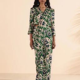 Truebrowns Green Cotton Silk Ready To Wear Printed Sarees-picture-21
