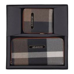 Abeeza Handicraft Brown Textured Wallet and Purse Set-41