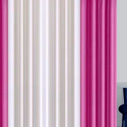 BELLA TRUE White & Pink 4 Pieces Window Curtains-image-80