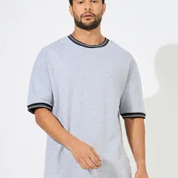 Styli Grey Melange Relaxed Fit Crew T-Shirt-picture-34