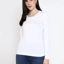 Guess White Solid Full Sleeves T-Shirt-image-58