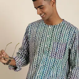 Taavi Dabu Ethnic Motifs Printed Pure Cotton Casual Shirt-image-24