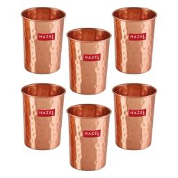 HAZEL 'Hammered Finish' Brown Copper Amrapali Tumbler (0.3 L) - Set of 6-image-69