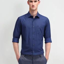 Arrow Blue Cotton Regular Fit Printed Shirt-picture-14