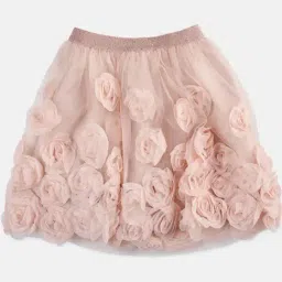 Angel & Rocket Kids Peach Applique Skirt-image-51