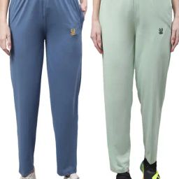 Vimal Jonney Blue & Green Cotton Track Pants - Pack Of 2-image-57