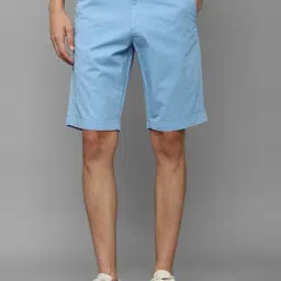 Allen Solly Blue Cotton Slim Fit Shorts-picture-14