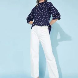 SELVIA Blue Printed Top-image-57