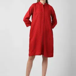 Van Heusen Red Printed Shirt Dress-image-30