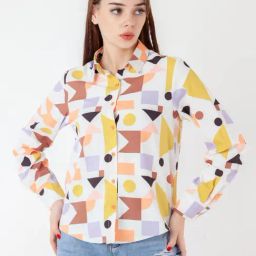 Zink London White Printed Shirt-image-72